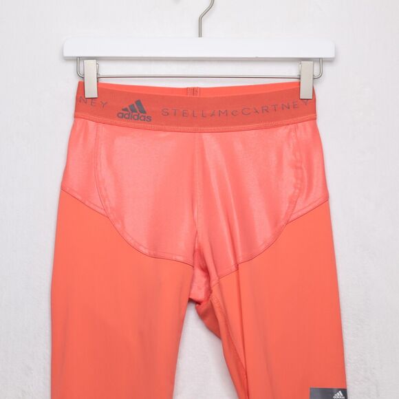 ADIDAS x Stella McCartney 3/4 Running Performance Leggings Hot Coral Sz XS - Picture 5 of 10